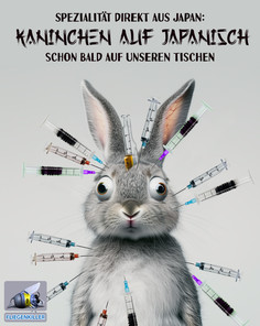 politischer Poster von Czeslaw Gorski - kaninchen auf japanisch